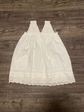 DÔEN Yselda White Crochet Strap Sundress